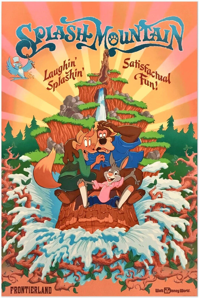 Disney Attraction Poster - Splash Mountain - Disney World Vintage