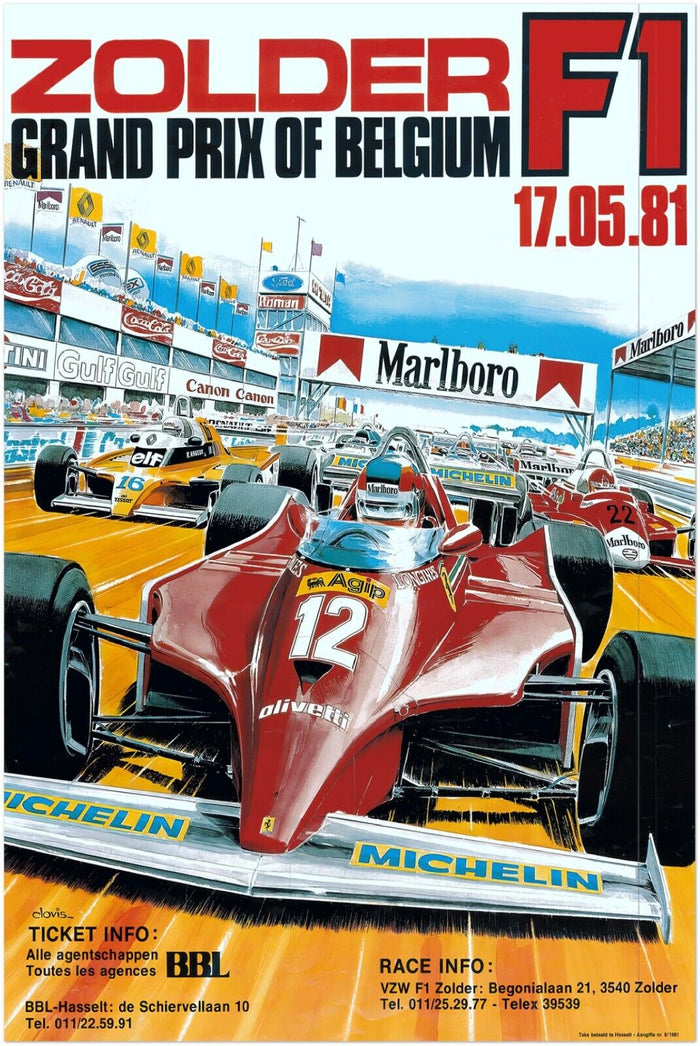 Zolder F1 - 1981 - Auto Racing Poster