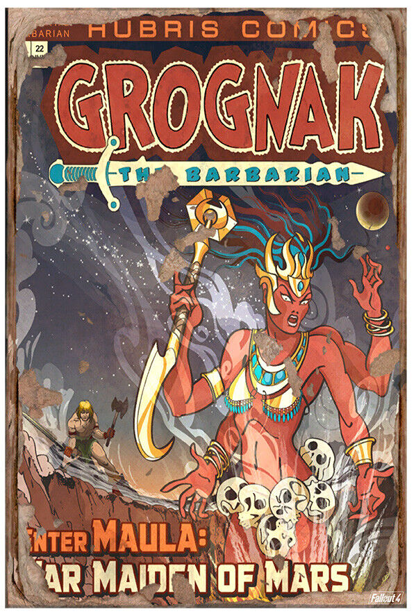 Grognak - Enter  Maula: War Maiden of Mars - Fallout 4 Poster