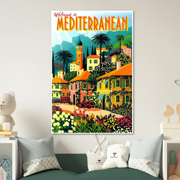 Welcome to the Mediterranean  - Vintage Travel Poster