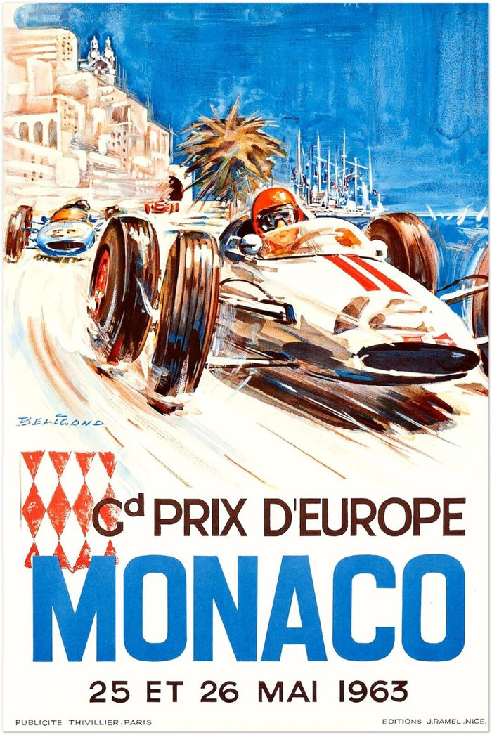 Monaco Grand Prix 1963 - Vintage Auto Racing Poster