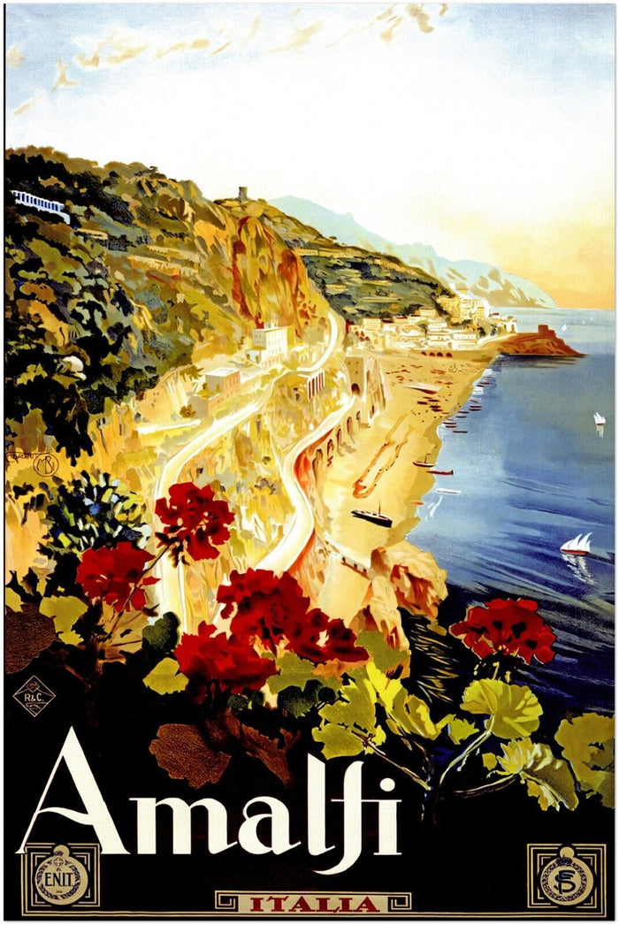 Italy - Amalfi Coast - Vintage Travel Poster