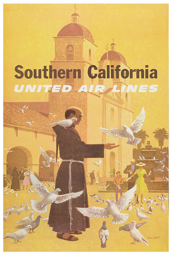 United Airlines - Southern California - 1950s Version #1 - Vintage Travel Poster