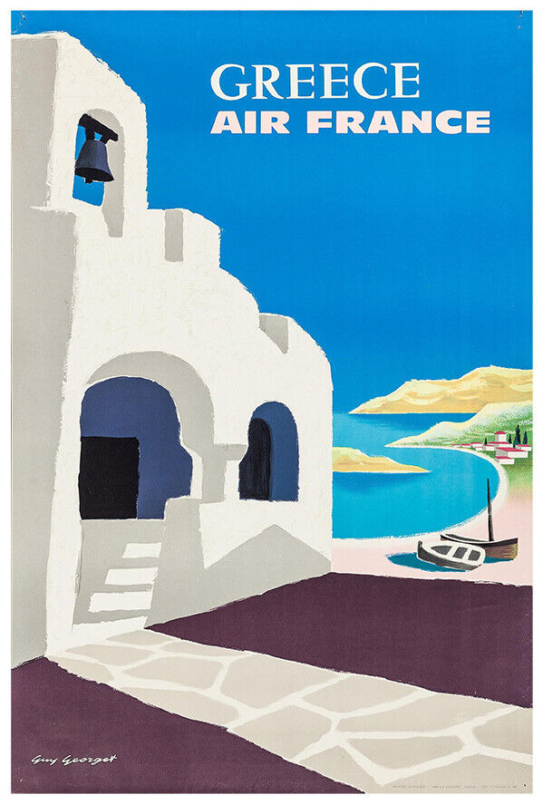 Air France - Greece - Version #2 - Vintage Airline Travel Poster