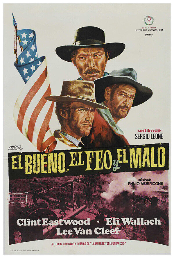 The Good The Bad and the Ugly - Clint Eastwood - Movie Poster - Spanish Version