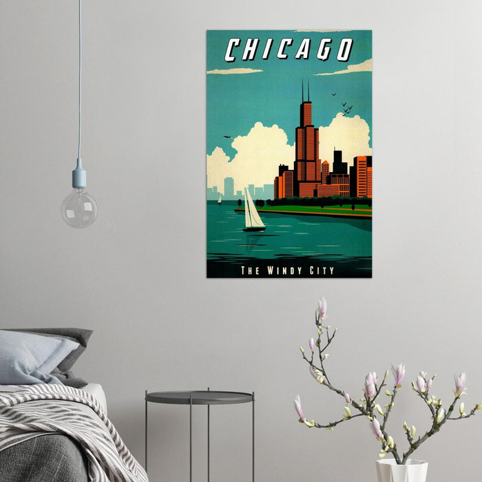 Travel Posters Chicago Illinois Vintage Travel Poster