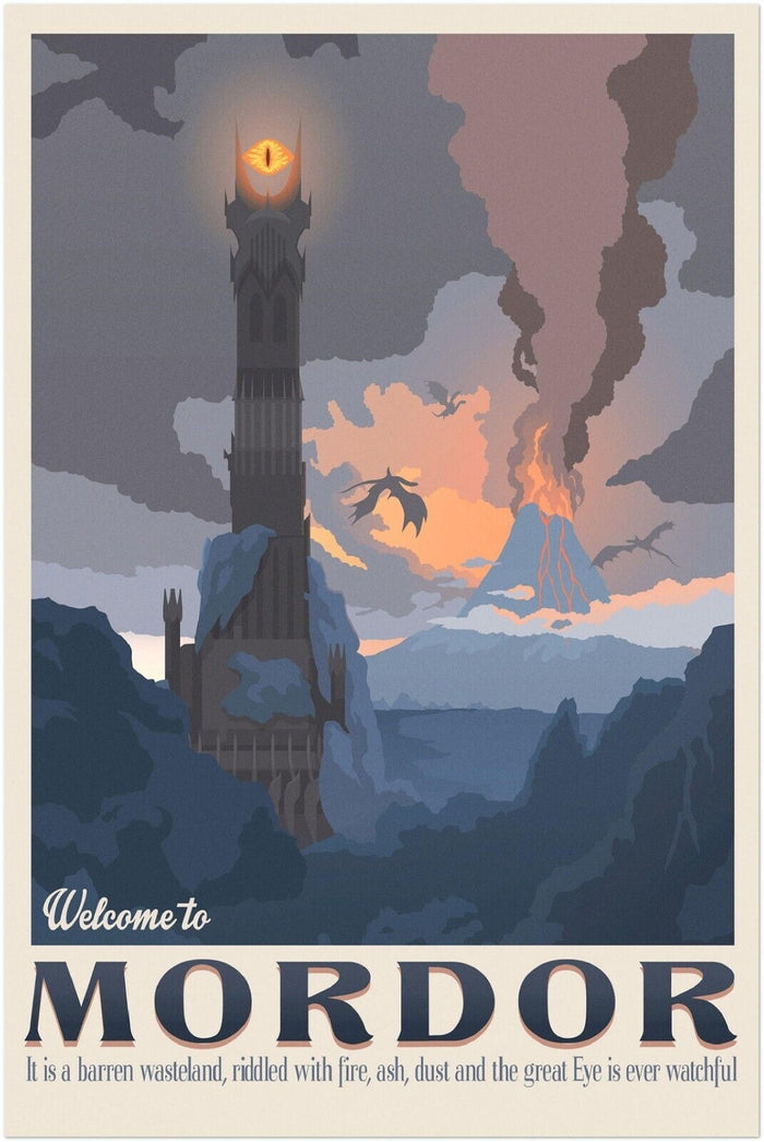 Welcome to Mordor - Lord of the Rings Travel Poster