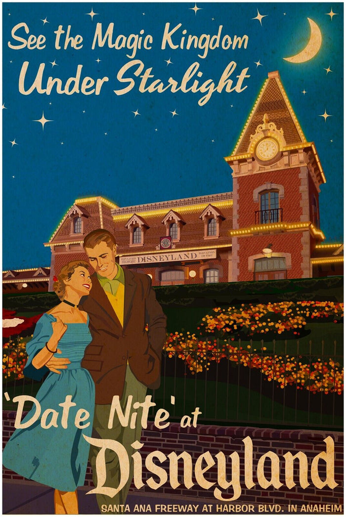 Date Nite - Disneyland Attraction Poster  - Walt Disney Vintage