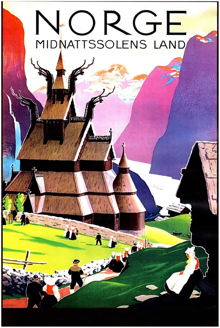 Norway - Norge - Midnattssolens Land - Vintage Travel Poster