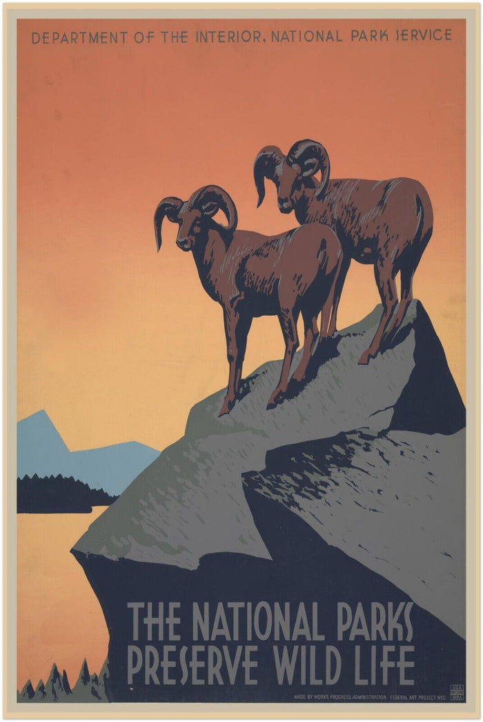 Preserve Wild Life  - Vintage National Park Service Poster