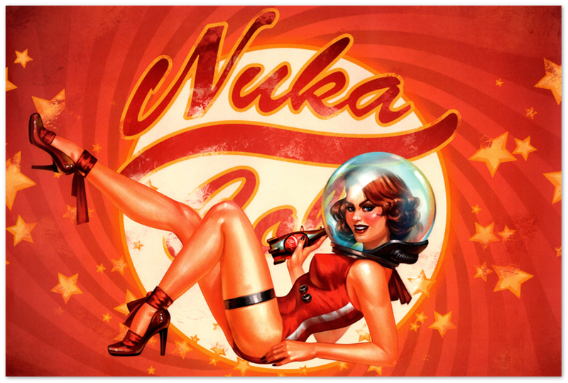 Fallout Poster Nuka Cola Cosmic Girl Pin Up Video Game Poster Gaming Fallout