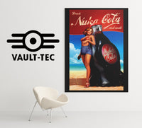 Fallout Poster Nuka Cola and Smile Pin Up Video Game Poster Gaming Fallout