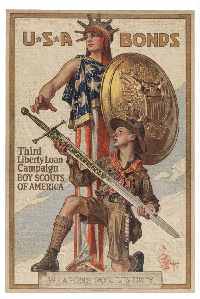 Boy Scouts Liberty Loan - World War 1 Poster - WW1 Vintage Poster