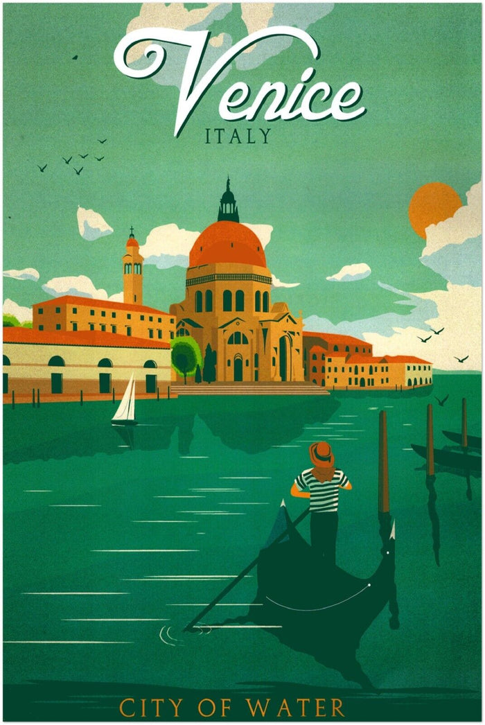 Venice - Italy - City of Water - Vintage Travel Poster