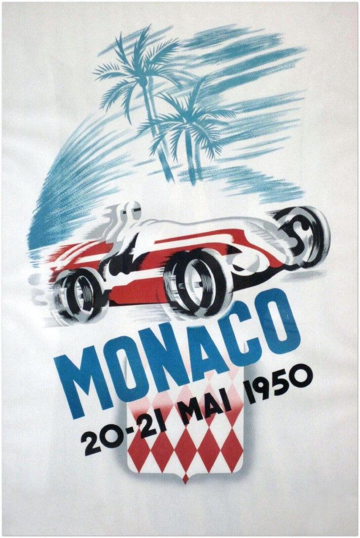 Monaco Grand Prix 1950 - Vintage Auto Racing Poster