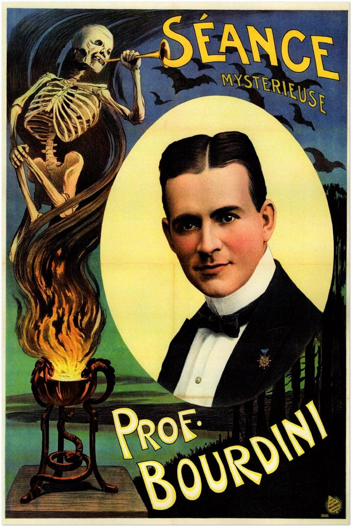 Vintage Magician Poster – Professor Bourdini – Magic themed Wall Art Print