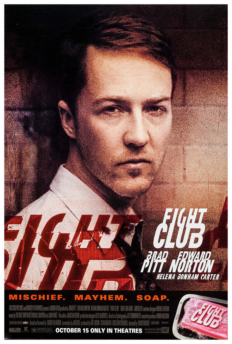 Fight Club - Edward Norton - Movie Poster - 1999 - US Version - Teaser #2