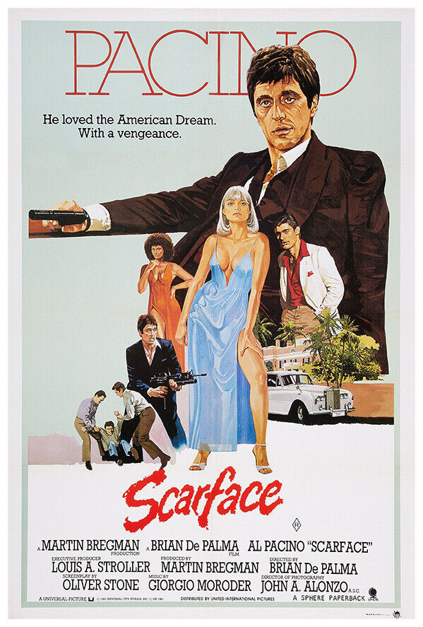 Scarface - Al Pacino - US Version #2 - Vintage Classic Movie Poster