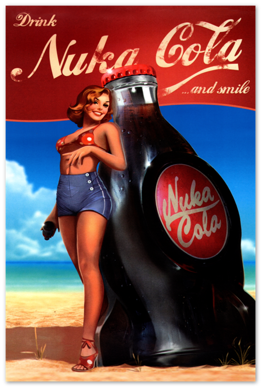 Fallout Poster Nuka Cola and Smile Pin Up Video Game Poster Gaming Fallout