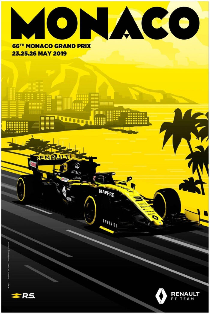 Monaco Grand Prix 2019 - Vintage Racing Travel Poster - Auto Posters