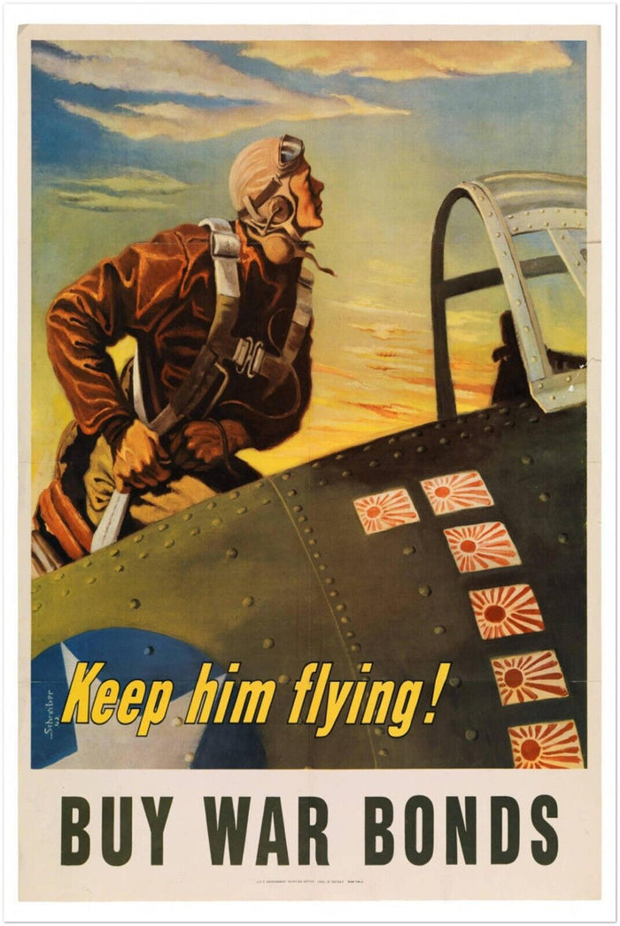 Keep Him Flying - War Bonds - World War 2 Poster - WW2 Vintage Poster