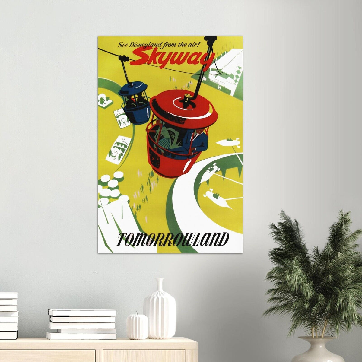 Disney Attraction Poster -  Skyway - Disneyland Vintage Poster