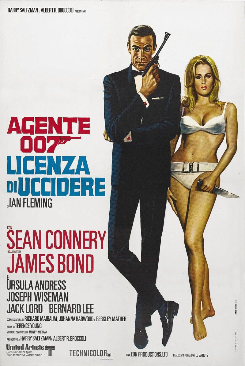 Dr. No - James Bond 007 Movie Poster - Sean Connery - Italian Version #2