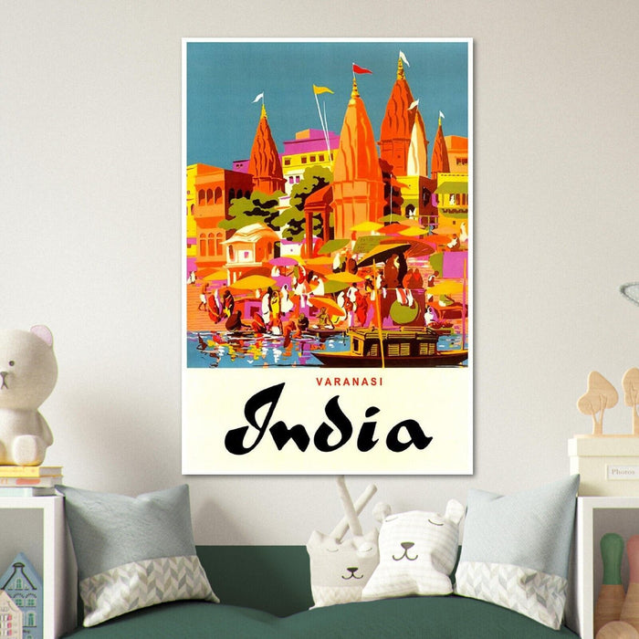 India - Varanasi  - Vintage Travel Poster