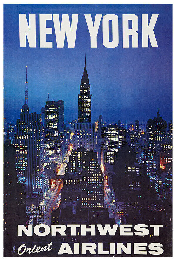 Northwest Airlines - New York - 1960s - Vintage Travel Poster