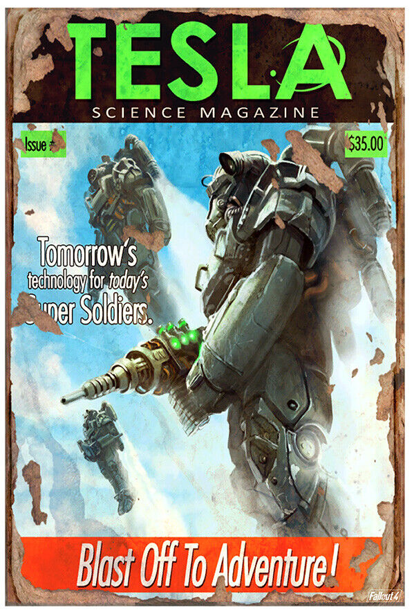 Tesla Science Journal - Blast Off to Adventure - Fallout 4 Poster