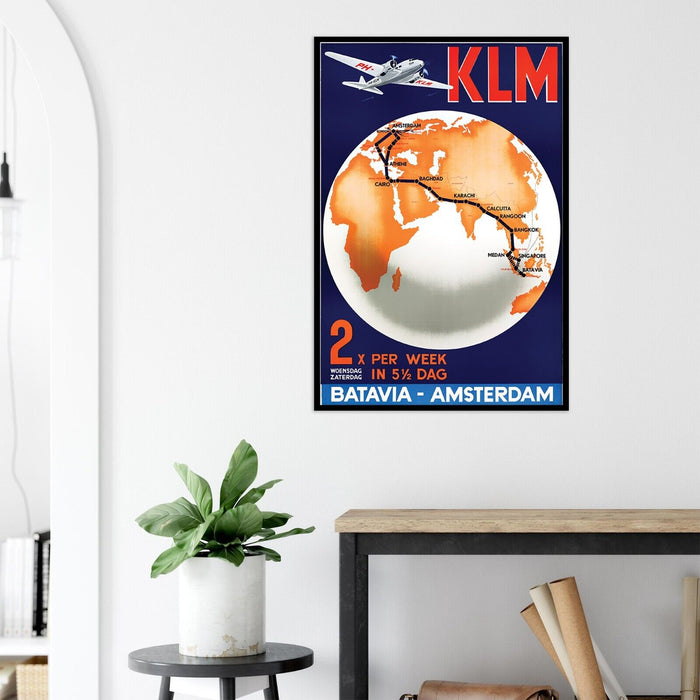 KLM - Royal Dutch Airlines - Amsterdam - 1950s - Vintage Travel Poster