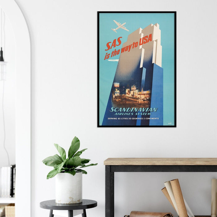 Scandinavian Airlines System - SAS - USA - 1950s - Vintage Travel Poster