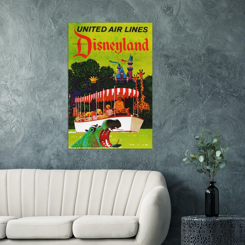 Disney Attraction Poster -  Jungle Cruise - United Air Lines - Disneyland