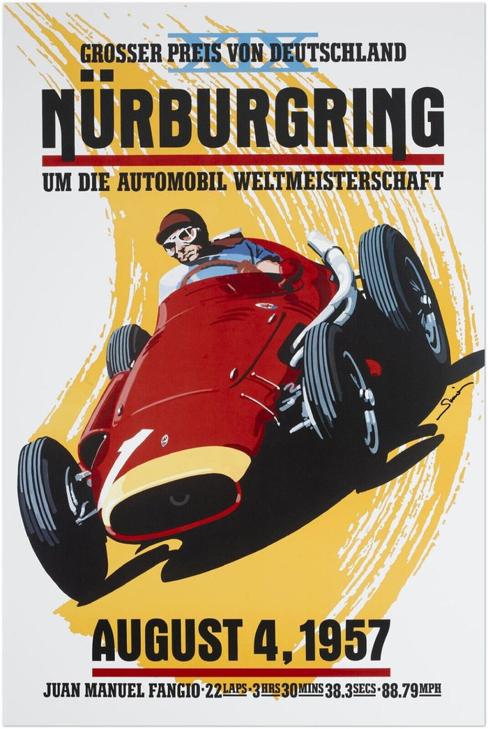 Nurburgring 1957 - Vintage Racing Travel Poster - Auto Posters