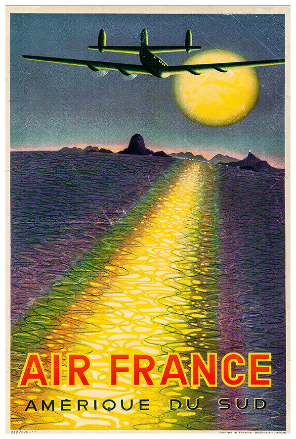 Air France - South America - Vintage Airline Travel Poster