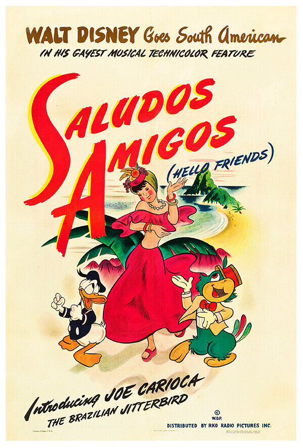 Saludos Amigos - Donald Duck - 1942 - Walt Disney Cartoon - Movie Poster