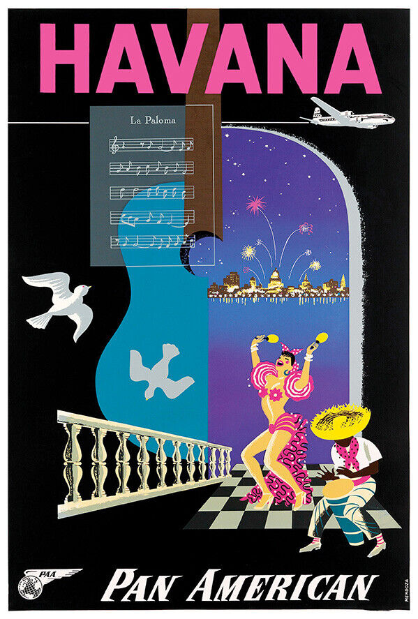 Pan American Airlines - Pan Am - Havana - Cuba - Vintage Travel Poster