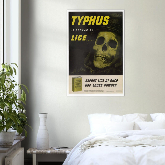 Typhus Is Spread By Lice - World War 1 Poster - WW1 Vintage Poster