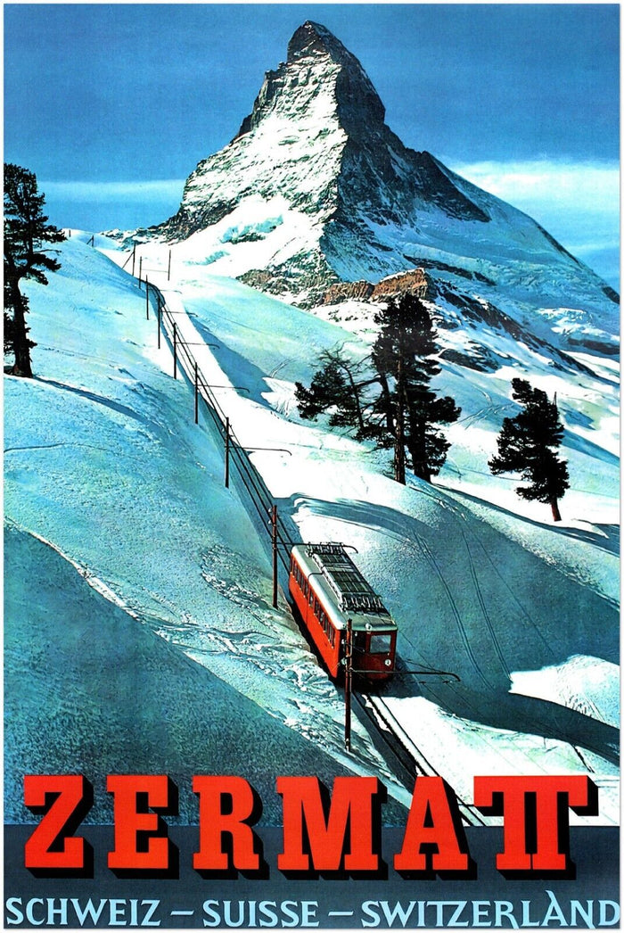 Zermatt - Switzerland - Vintage Travel Poster