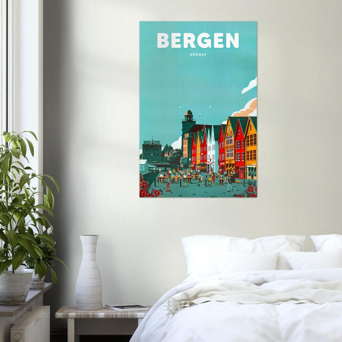 Bergen - Norway - Vintage Travel Poster