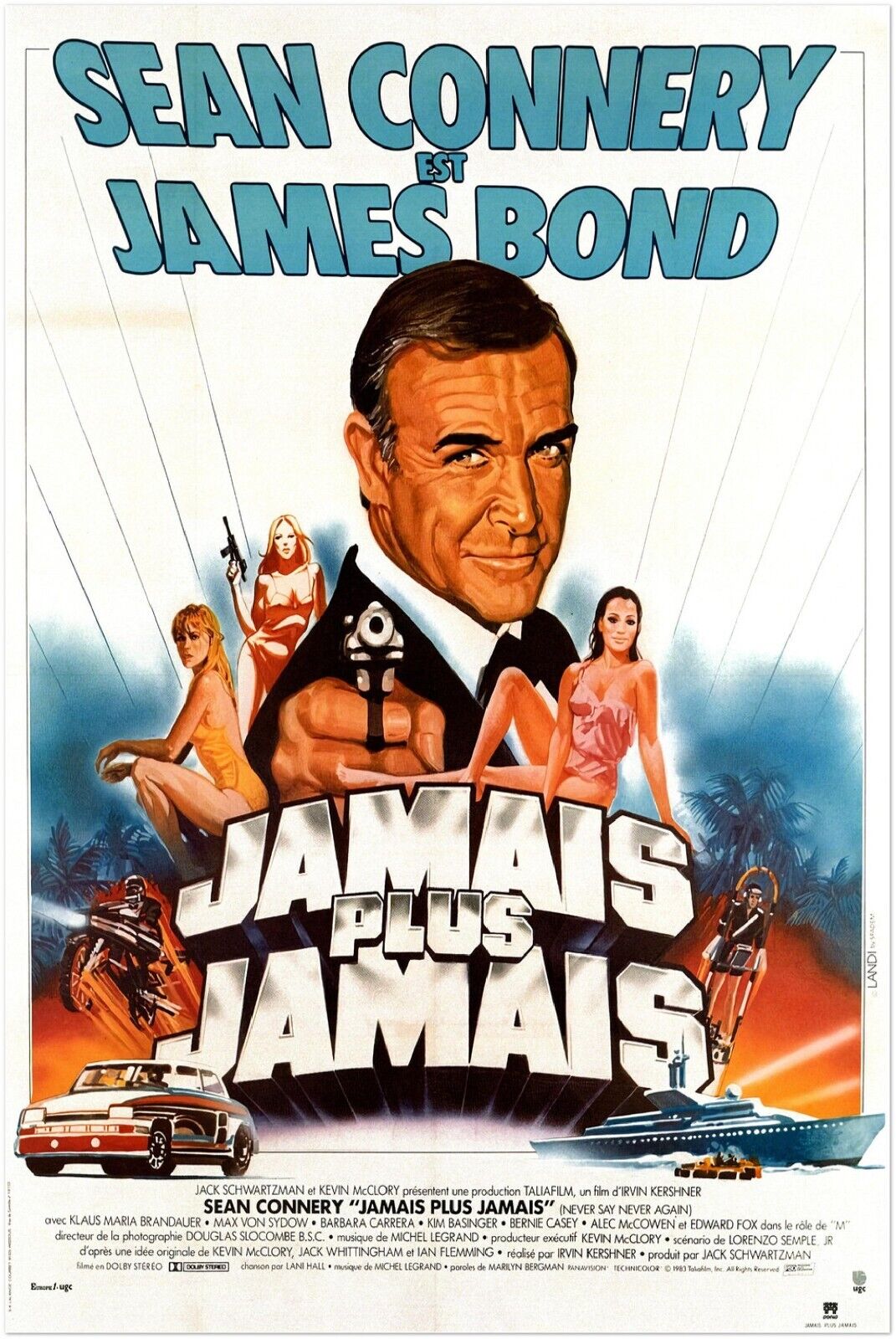 Never Say Never Again- James Bond 007 Movie Poster - Sean Connery - French