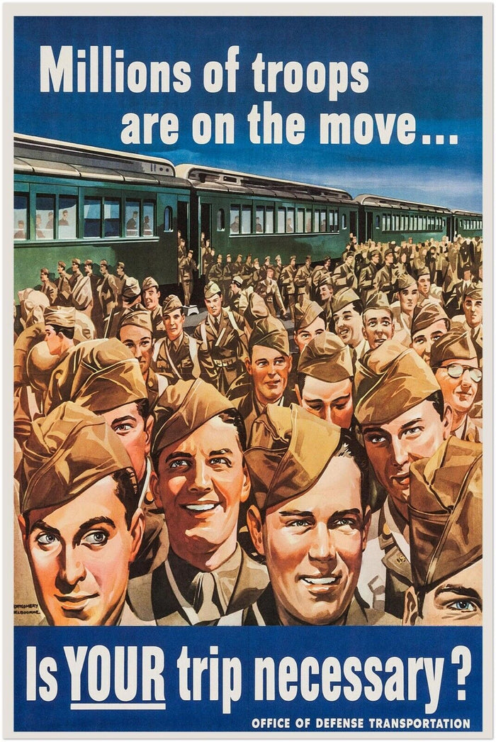 Is Your Trip Necessary?  - WW2 Vintage Poster - World War 2 poster