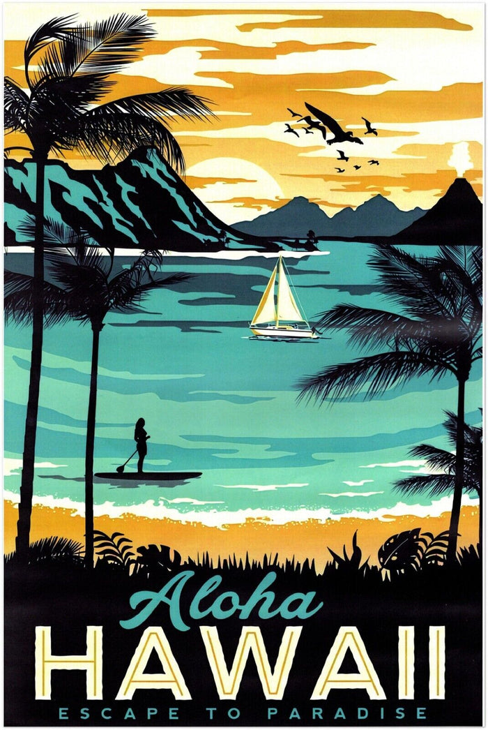 Hawaii Aloha - Vintage Travel Poster