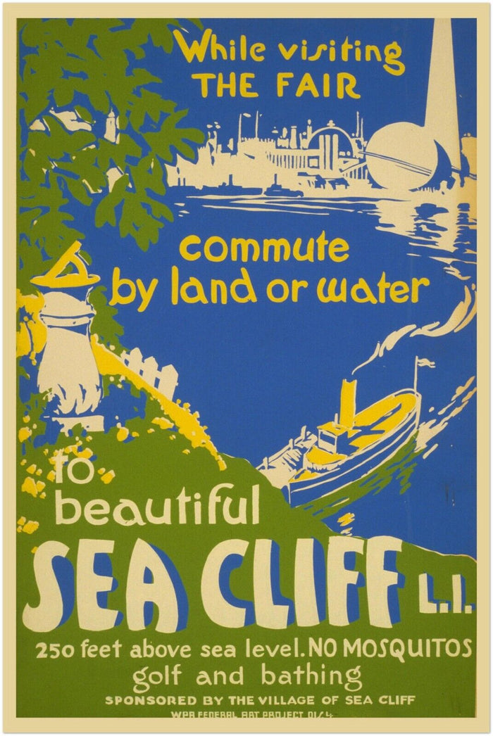 Beautiful Sea Cliff - Long Island, NY - Vintage Travel Poster