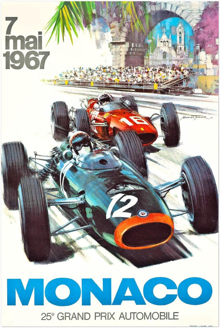 Monaco Grand Prix 1967 - Vintage Auto Racing Poster