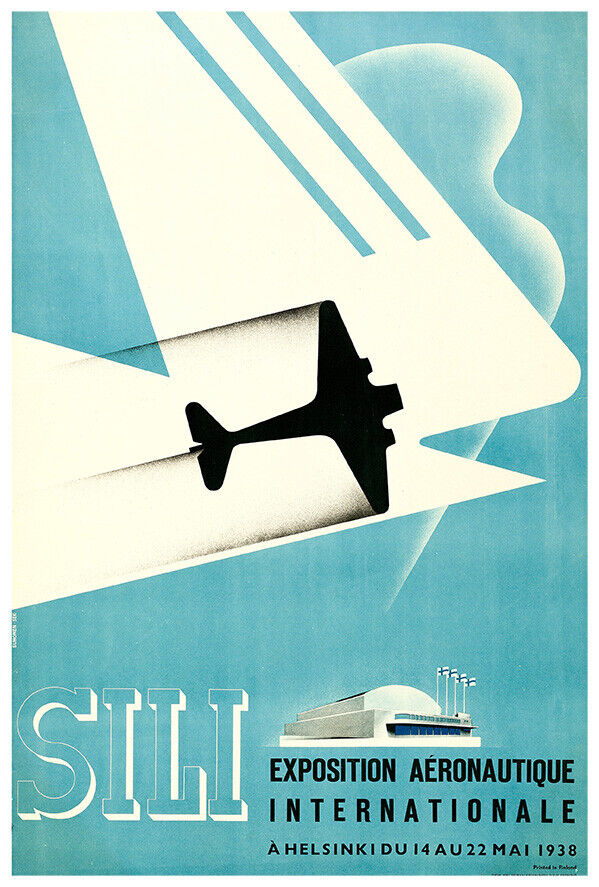 Sili - Finland Air Exposition - 1938 - Vintage Airline Travel Poster