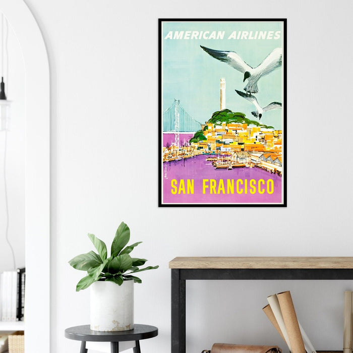 American Airlines - San Francisco - California  - Vintage Airline Travel Poster