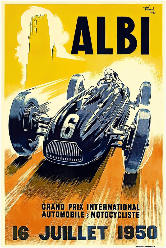 Albi Grand Prix 1950 - Vintage Auto Racing Poster