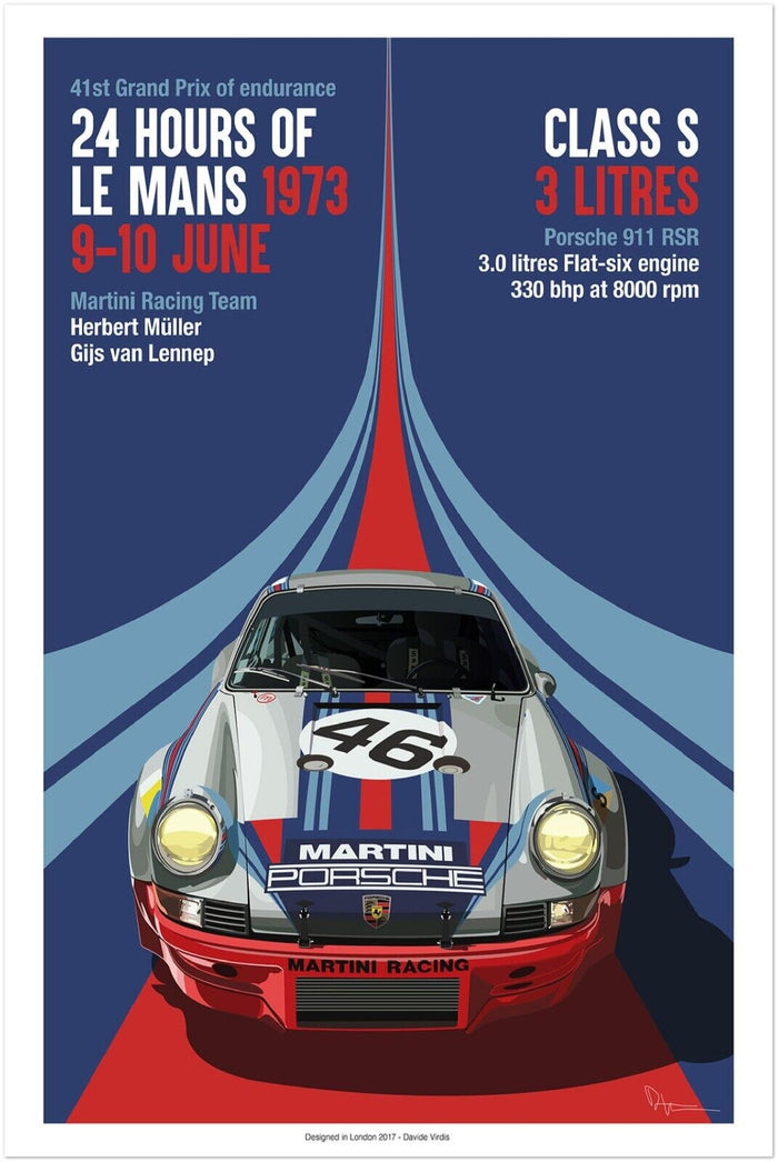 24 Heures Le Mans - 1973 - Vintage Auto Racing Poster