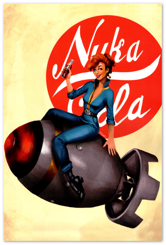 Fallout Poster Nuka Cola Bomb Girl Pin Up Video Game Poster Gaming